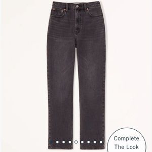 Abercrombie 90s straight ultra high rise jeans - size 10 long in grey